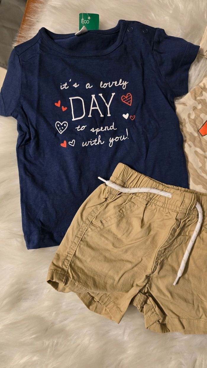 Neufs (non portés) 💙🤩😍 teeshirts mc et short 18mois garçon 😍🤩💙 - photo numéro 2