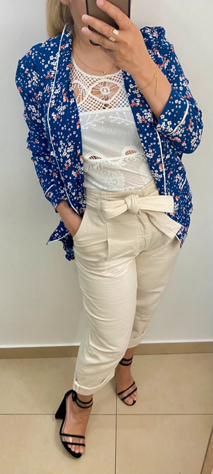 Veste kookaï fleurie légère taille 38-40 - photo numéro 5
