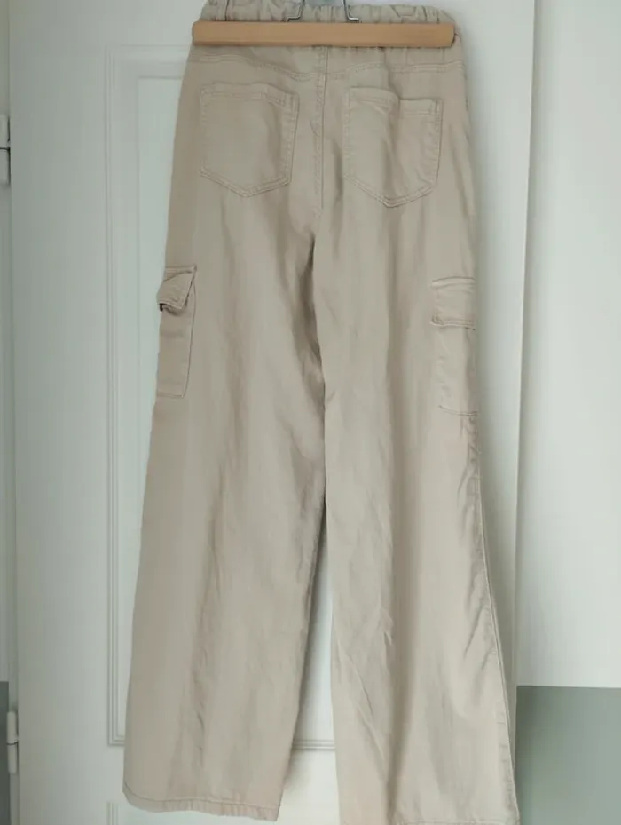 Pantalon beige cargo Tape à l'oeil teens XXS - photo numéro 2
