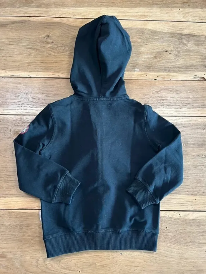 Sweat à zip et capuche noir French Terry 18.18 - photo numéro 6