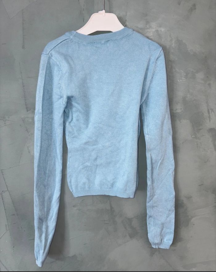Lot de 2 pulls fins Jennyfer blanc et bleu taille Xs - photo numéro 3