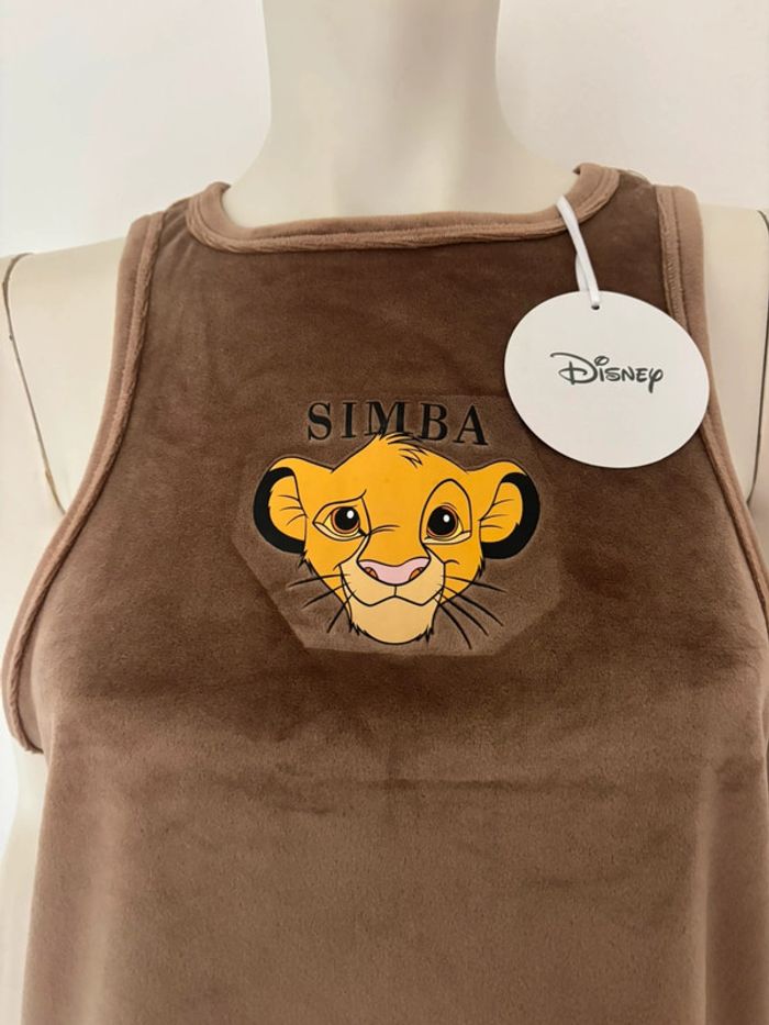 🌺T-shirt sans manche en velours marron Disney Simba Taille XL/42🌺 - photo numéro 2