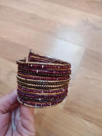 Bracelet manchette bordeaux