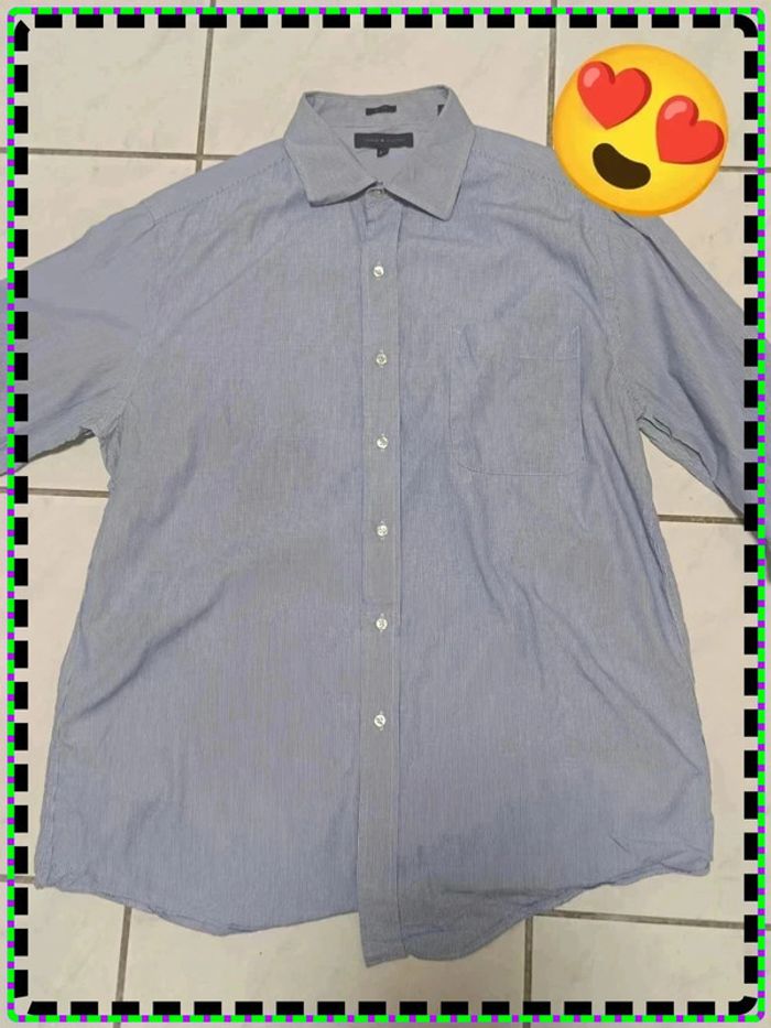 👔 Chemise à rayures Tommy Hilfiger – Blanc & Bleu – Taille 16½ 34-35 (équiv. XL Slim Fit) - photo numéro 3