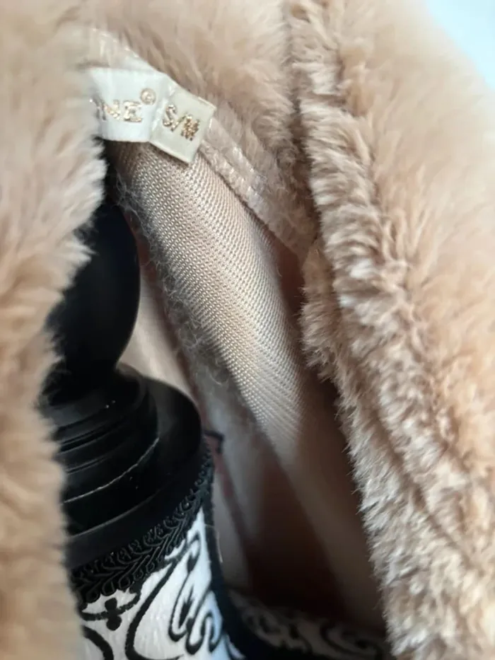 Veste en fausse fourrure beige S/M - photo numéro 8