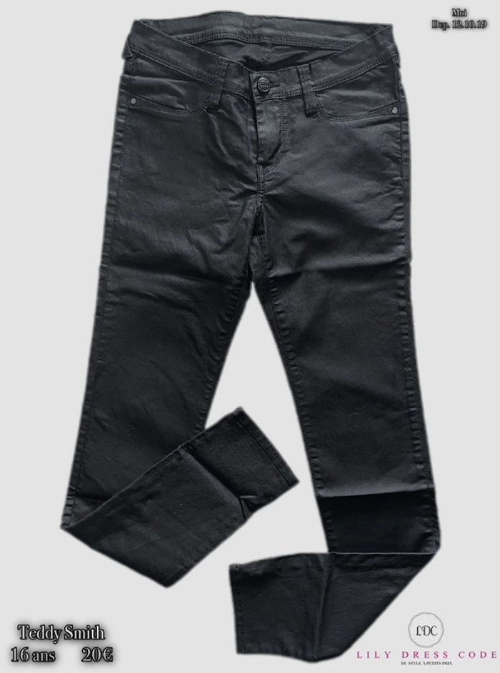 🖤 pantalon noir slim enduit SOLDÉ -90% 🖤