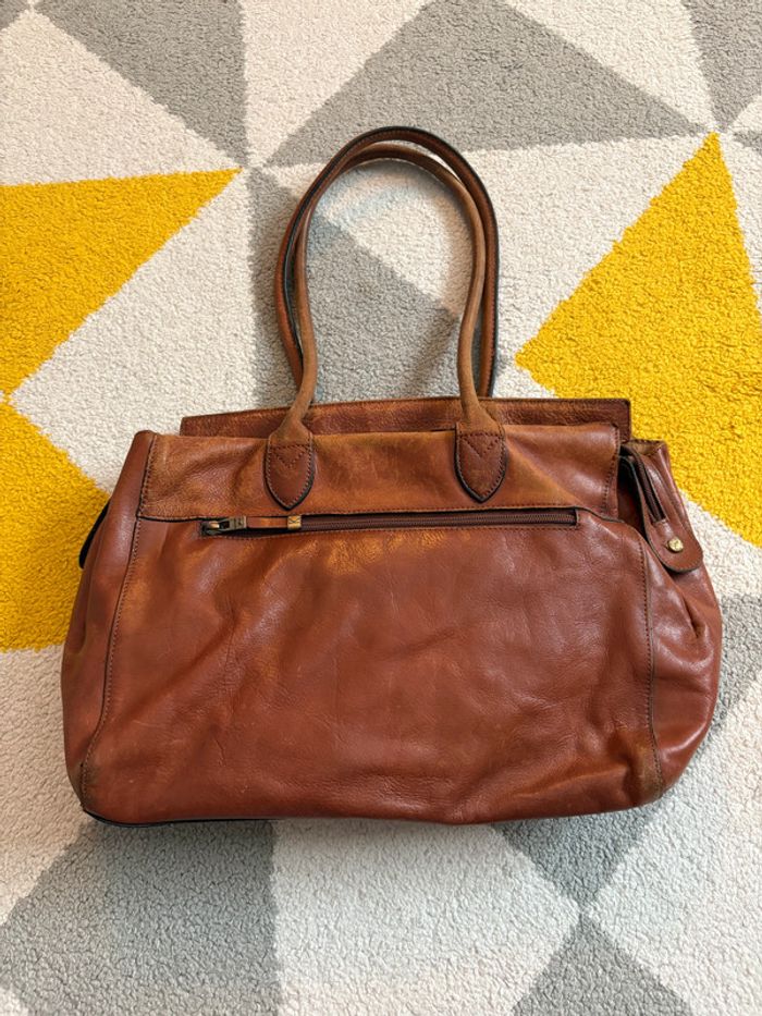 Sac à main en cuir marron Katana - photo numéro 2