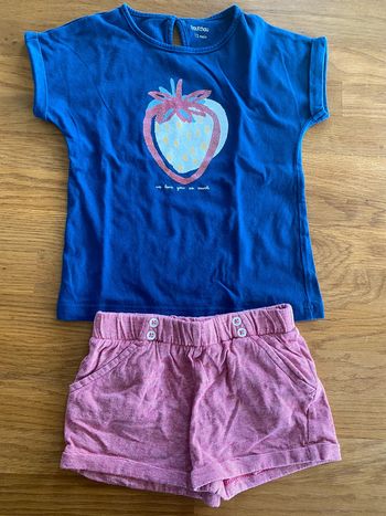 Ensemble t-shirt short boutchou 12 mois 🍓