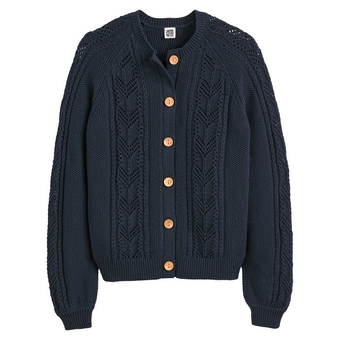 Cardigan en maille pointelle pur coton - LA REDOUTE COLLECTIONS - taille XL - photo numéro 6