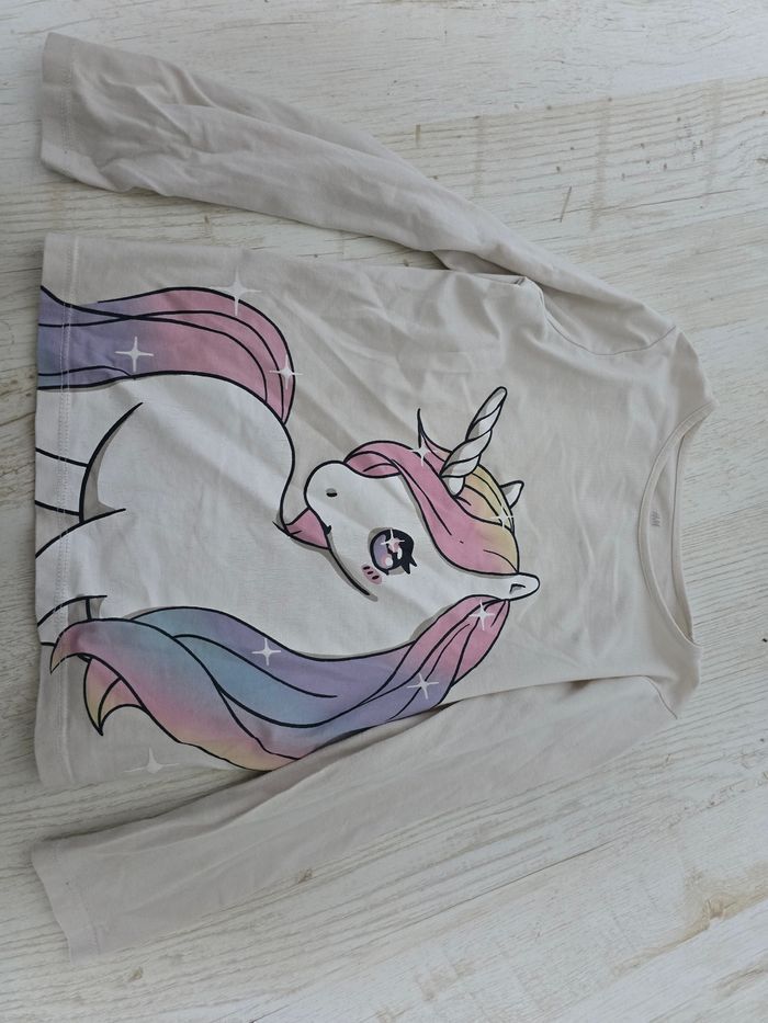 T-shirt manche longue licorne - photo numéro 1