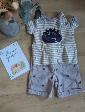Ensemble t-shirt short et gilet Sergent Major 24 mois