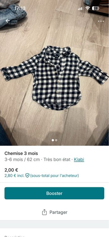 Chemise 3 mois