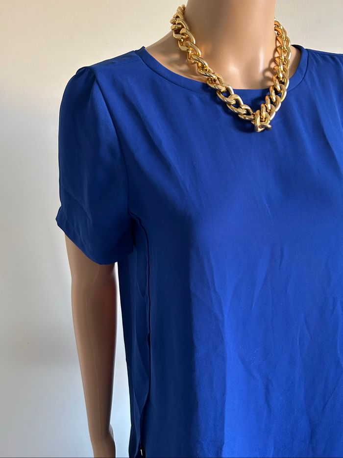 Blouse bleue à manches courtes Morgan taille 36 jamais portée - photo numéro 4