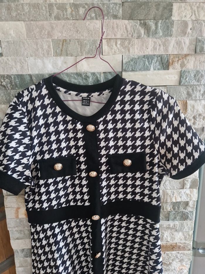 Robe grossesse patineuse pied de poule 👗 - photo numéro 5