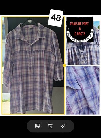 blouse / chemisier carreau violet
Taille 48 - femme