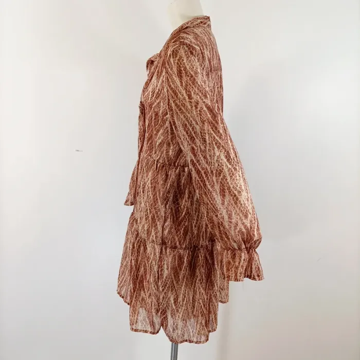 Robe fluide imprimé python marron - Taille M/L A438 - photo numéro 5