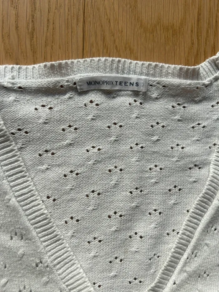 Gilet blanc Monoprix 10 ans - photo numéro 2