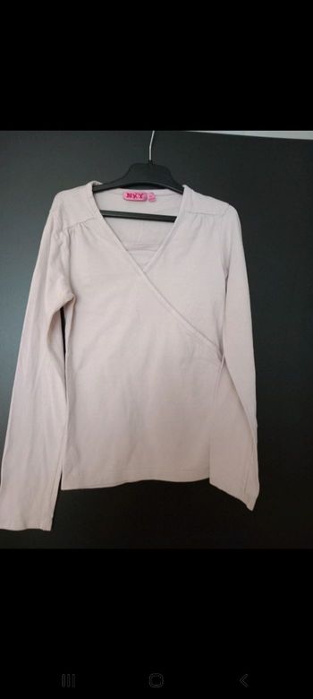 tshirt manches longues rose pâle 10ans