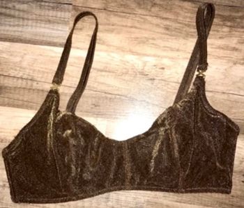 Soutien gorge couleur marron paillette doré bon état taille 90c