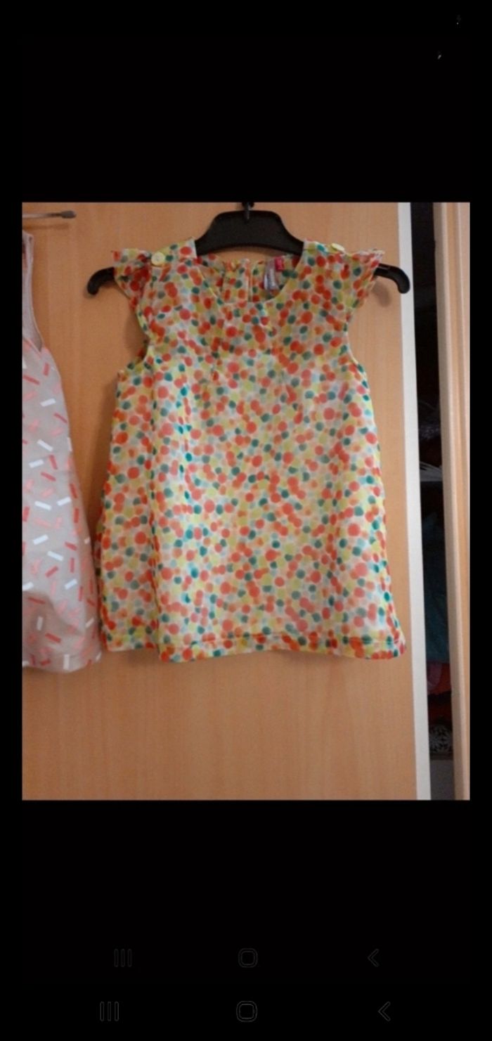 Lot de 5 jolies robes d'été bébé fille 12 mous 5 modeles - photo numéro 8