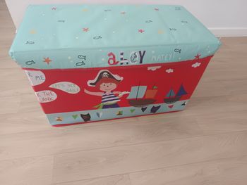 Tabouret coffre boîte à jouets enfant, pliable 