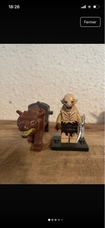 Minifigure Azog avec sa monture Warg seigneur des anneaux 