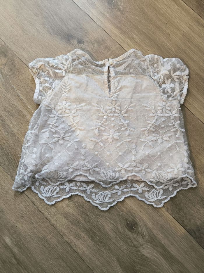 Tee-shirt manches courtes dentelle fille H&M 2 ans (24 mois) - photo numéro 2