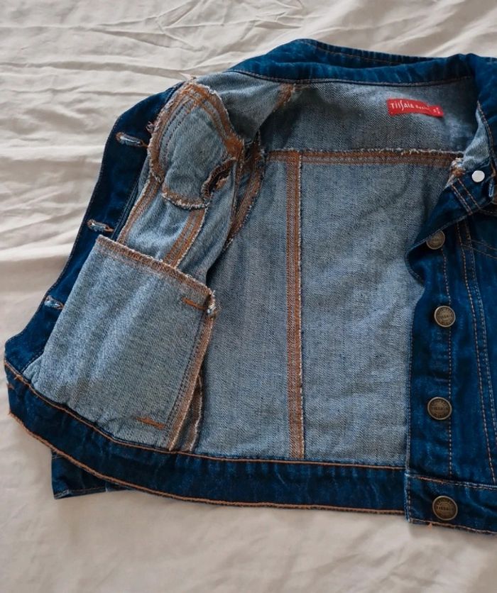 Veste jeans bleu marine garçon coton - photo numéro 2