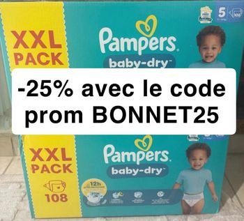 Deux gros carton de couche XXL pampers taille 5 normale