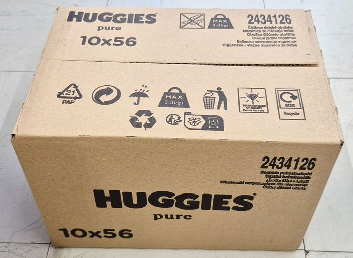 Lot de lingettes bébé Huggies Pure - 10 paquets de 56 - photo numéro 2
