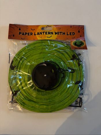 Décoration Halloween lanterne verte chauve souris avec led