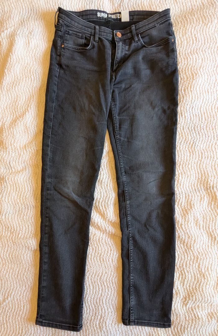Pantalon fille jean gris 14 ans - photo numéro 2