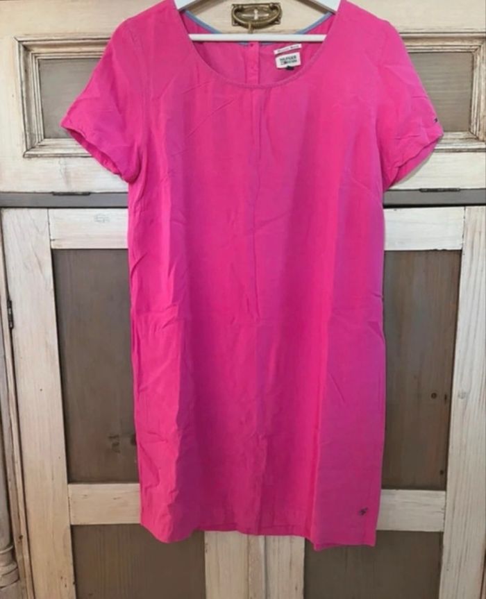 Robe fluide fuchsia Tommy Hilfiger Denim - T.M, coton - photo numéro 3
