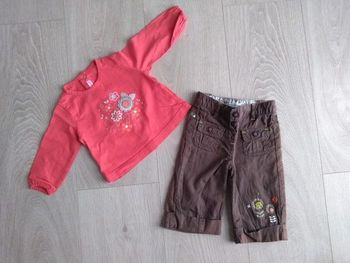 Ensemble fille tee-shirt pantalon Gémo 3 mois