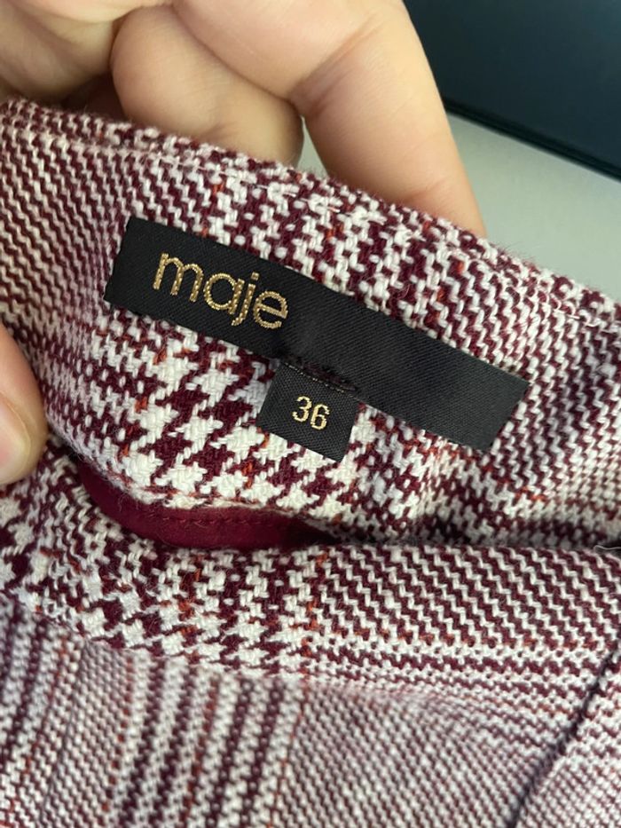 Jupe plissée carreaux rouges Maje - photo numéro 4