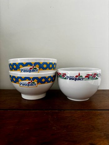 Vintage lot de 3 bols publicitaires brioche pasquier vintage 