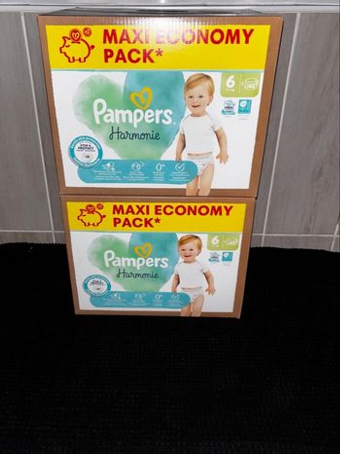 Lot De 2 Maxi-Pack De 62 Couches Pampers Harmonie Taille:6.