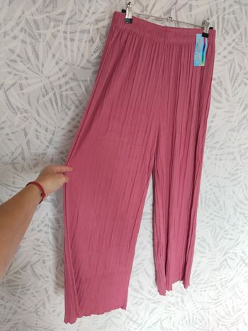 Superbe pantalon plissé fluide jambes larges femme taille 36 38 40 42 44 46