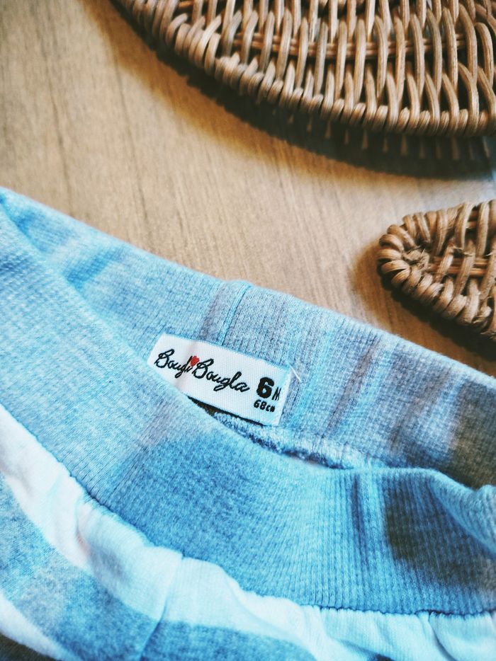 🦊Bougli Bougla - Ensemble Pantalon à rayures et body assorti motif renard - Taille 6 mois - photo numéro 8