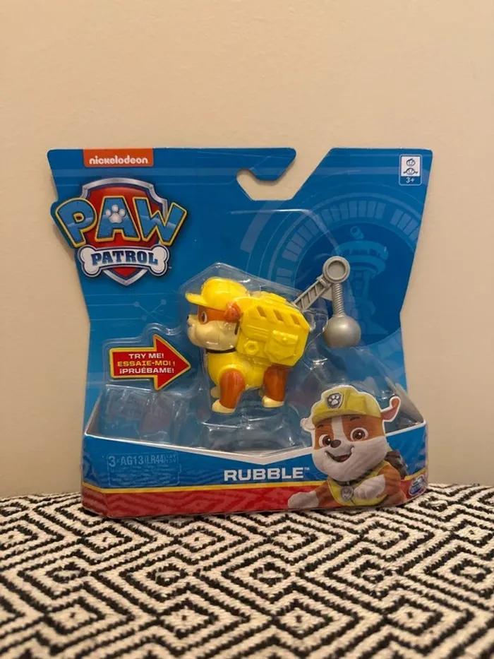 Figurine de Collection Paw Patrol Actiopack Rubble avec son - 3 ans et +