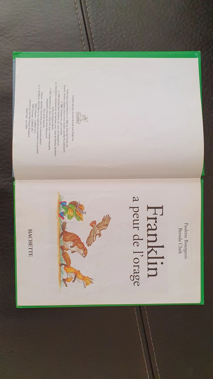 Livre " Franklin a peur de l'orage " , collection la bibliothèque Hachette des Petits. - photo numéro 7