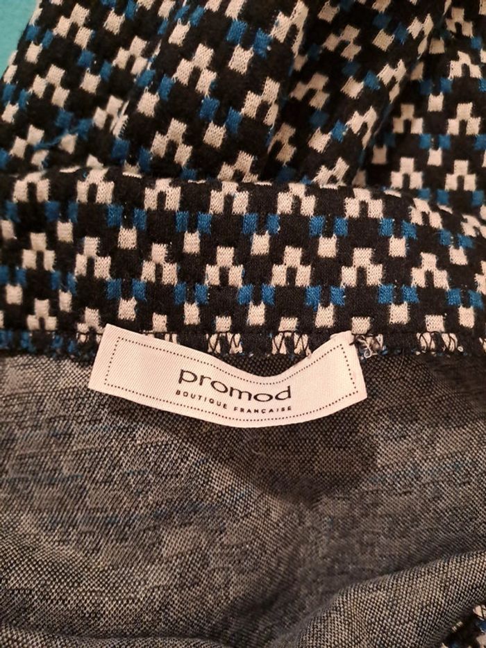 Jupe motif noir blanc bleu canard taille M - photo numéro 3