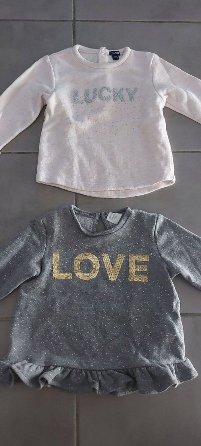 Lot de 2 sweats taille 18 mois