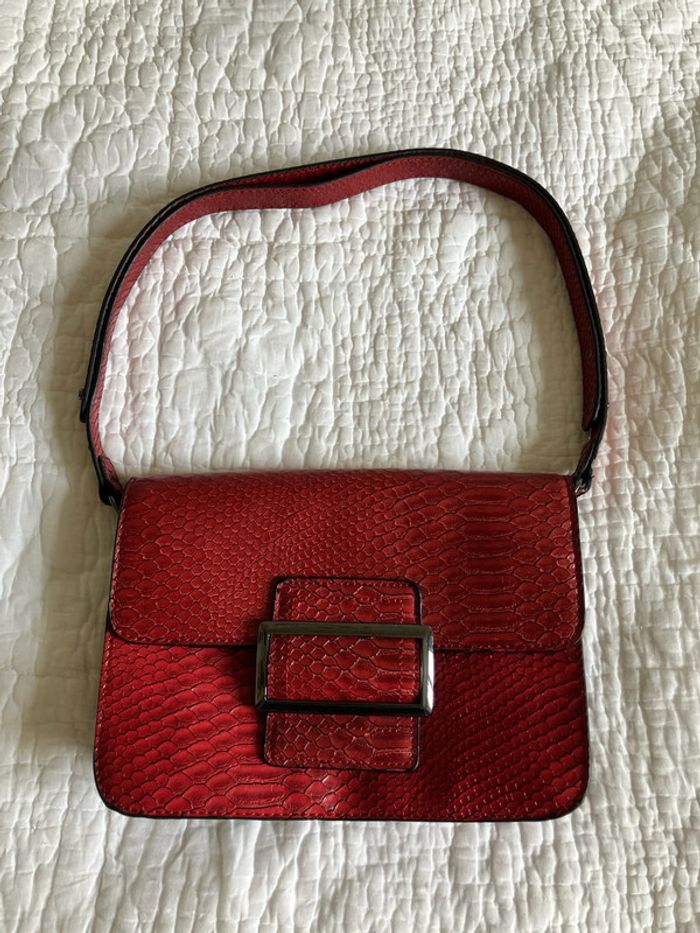 Sac baguette façon reptile