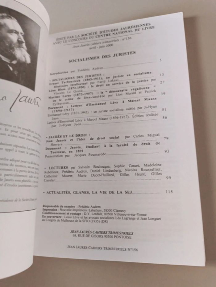 Jean Jaurès socialismes des juristes cahiers trimestriels numéro 156 - photo numéro 5