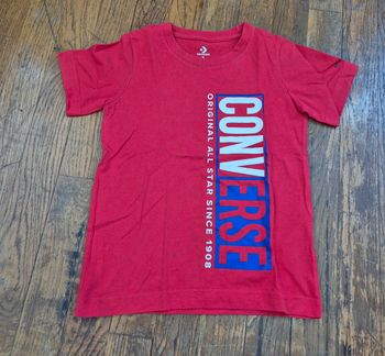 T-shirt manches courtes garcon rouge converse taille 5ans