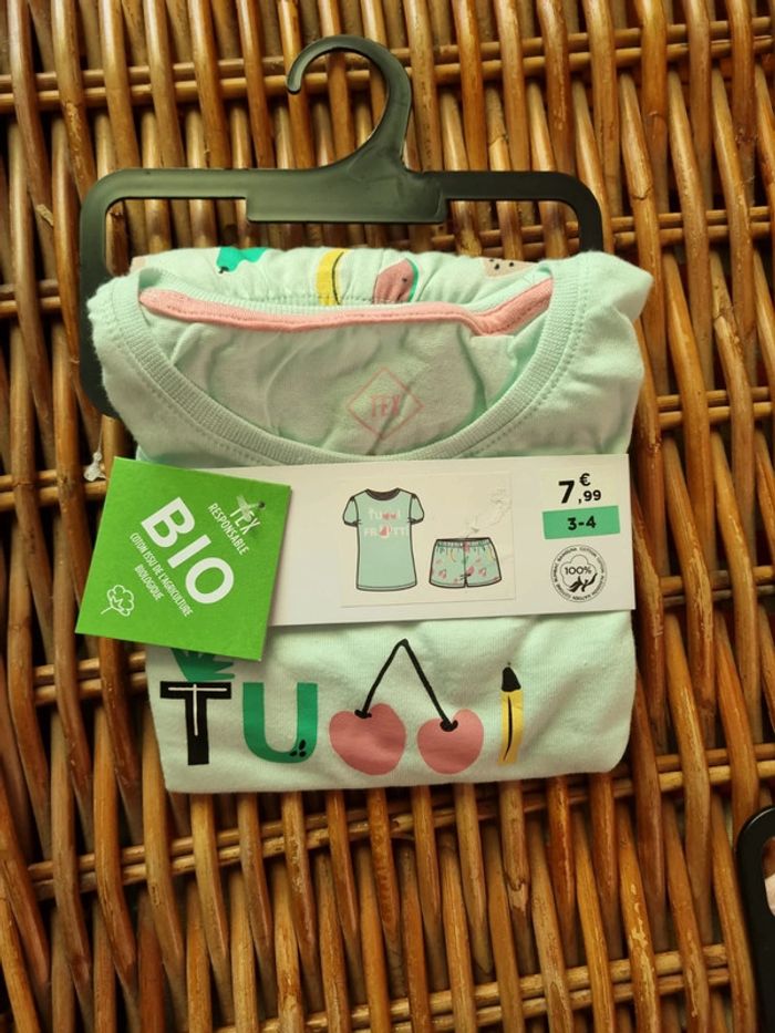 Lot de 2 pyjashorts en coton bio 3/4 ans - photo numéro 5