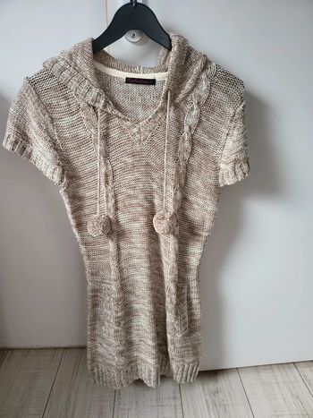 Robe pull manches courtes à capuche femme M/L neuve