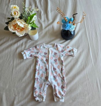 ​Gémo Pyjama Coton Molletonné Cœurs Vieux Rose 0M