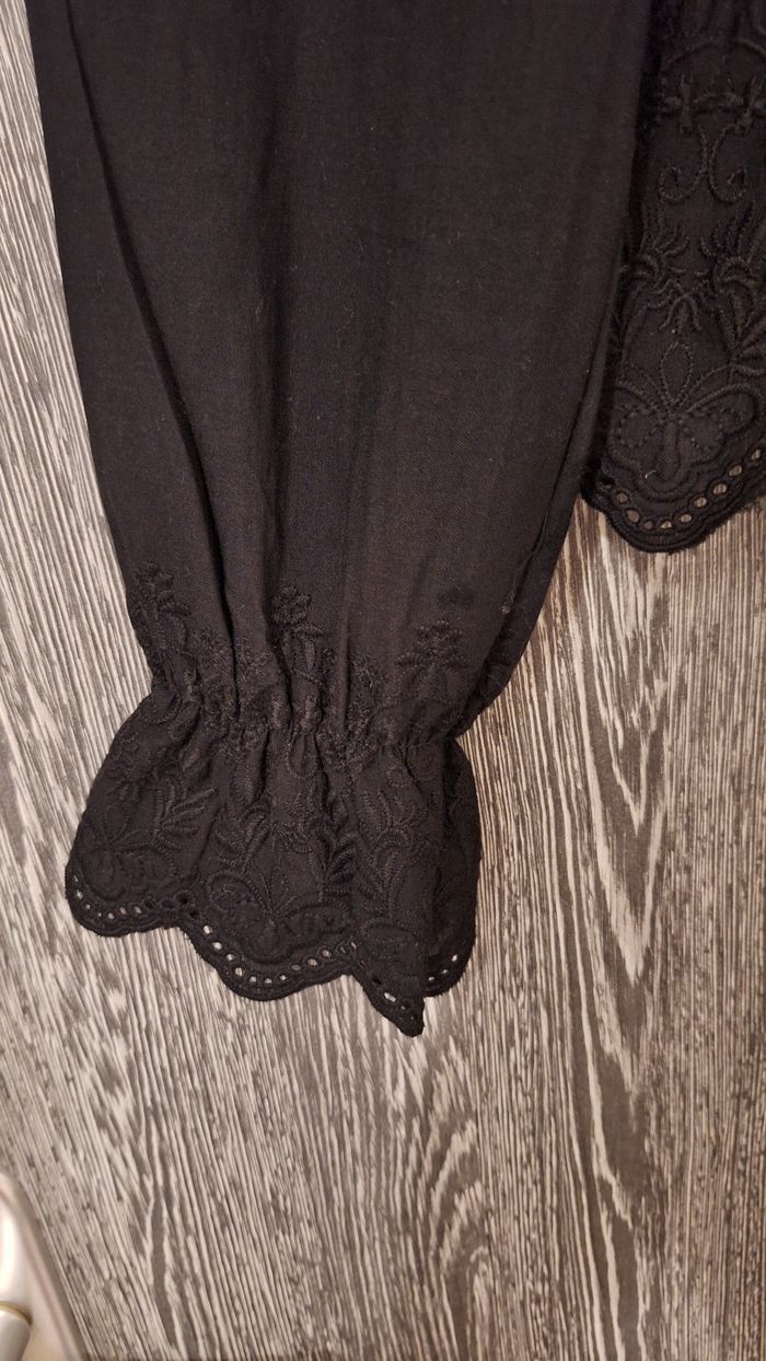 Pull 2 en 1 manches chemise noir brodé - photo numéro 3